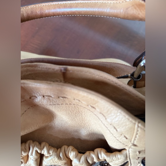 B. Makowsky Drawstring Hobo Leather Satchel Bag - Picture 13 of 13